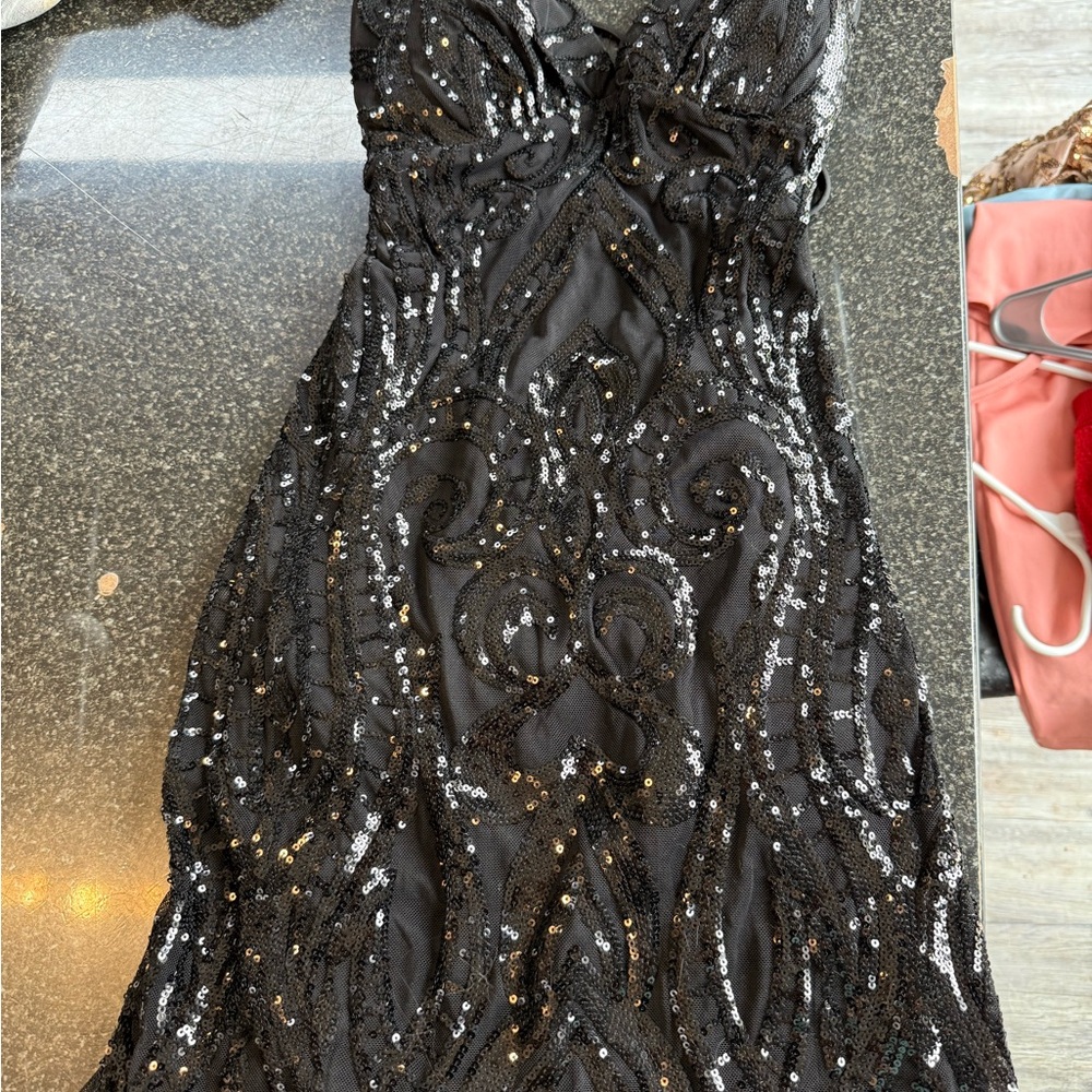 Elegant Black Sequin Dress